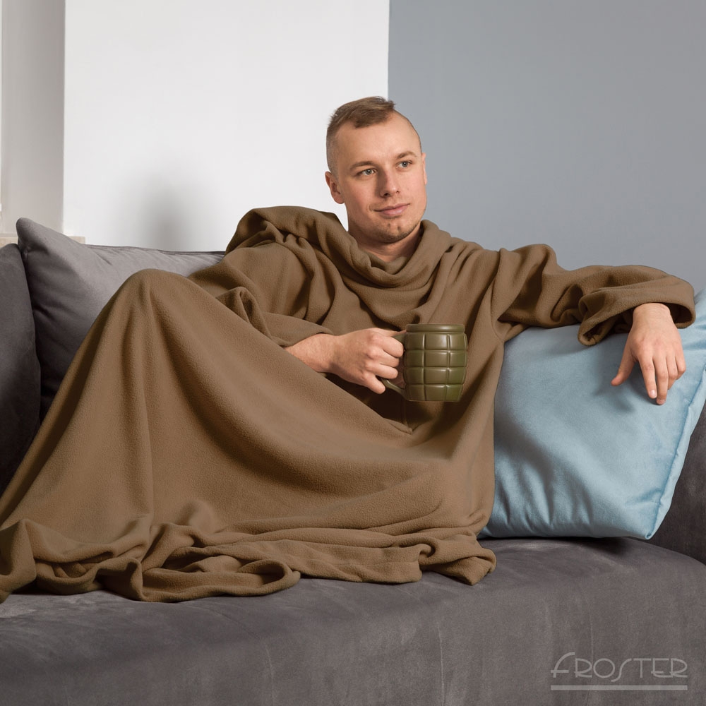 Koc z rękawami cappuccino